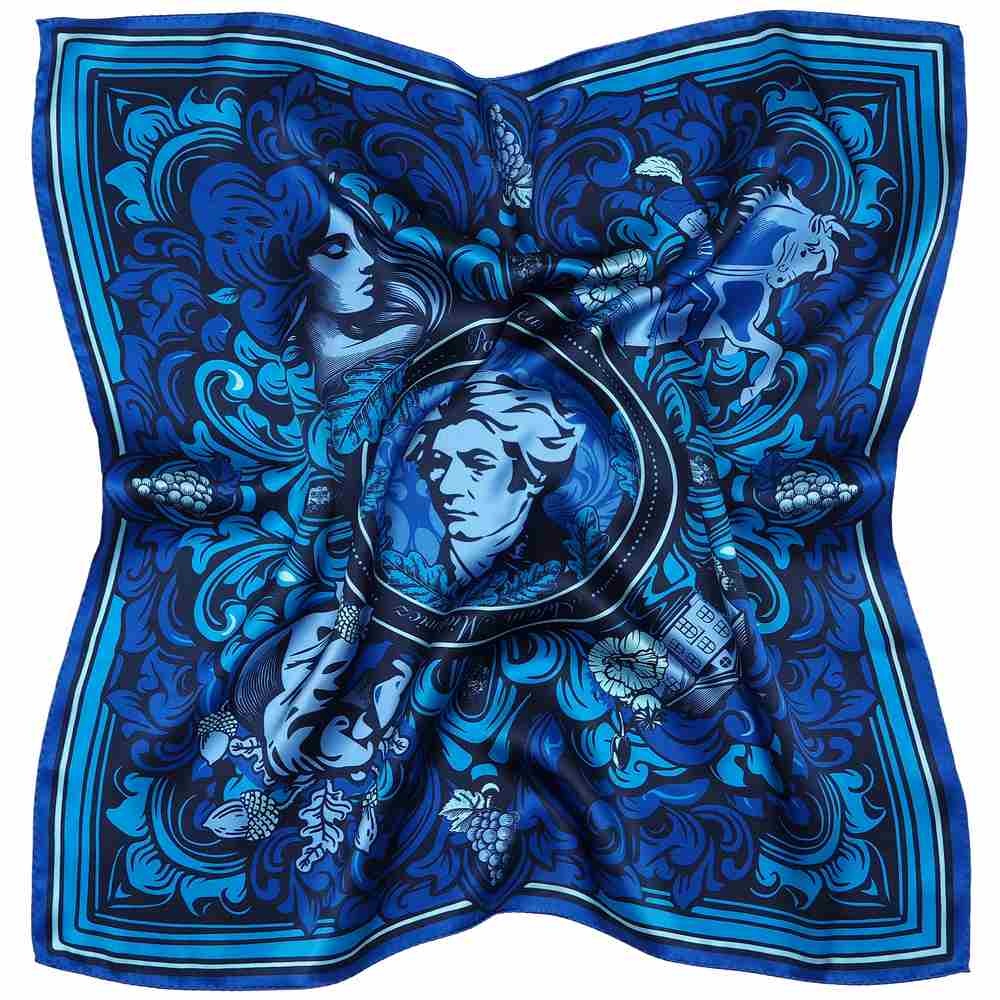 PJ-398 Poszetka jedwabna dwustronna Adam Mickiewicz 30x30cm